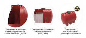 Пластиковая емкость ЭкоПром КАС 8000 H с откидной крышкой (Красный) 3